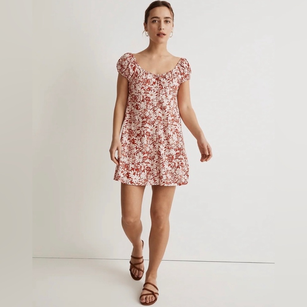 NWT Madewell Margie Mini Dress in Abstract Flora 4